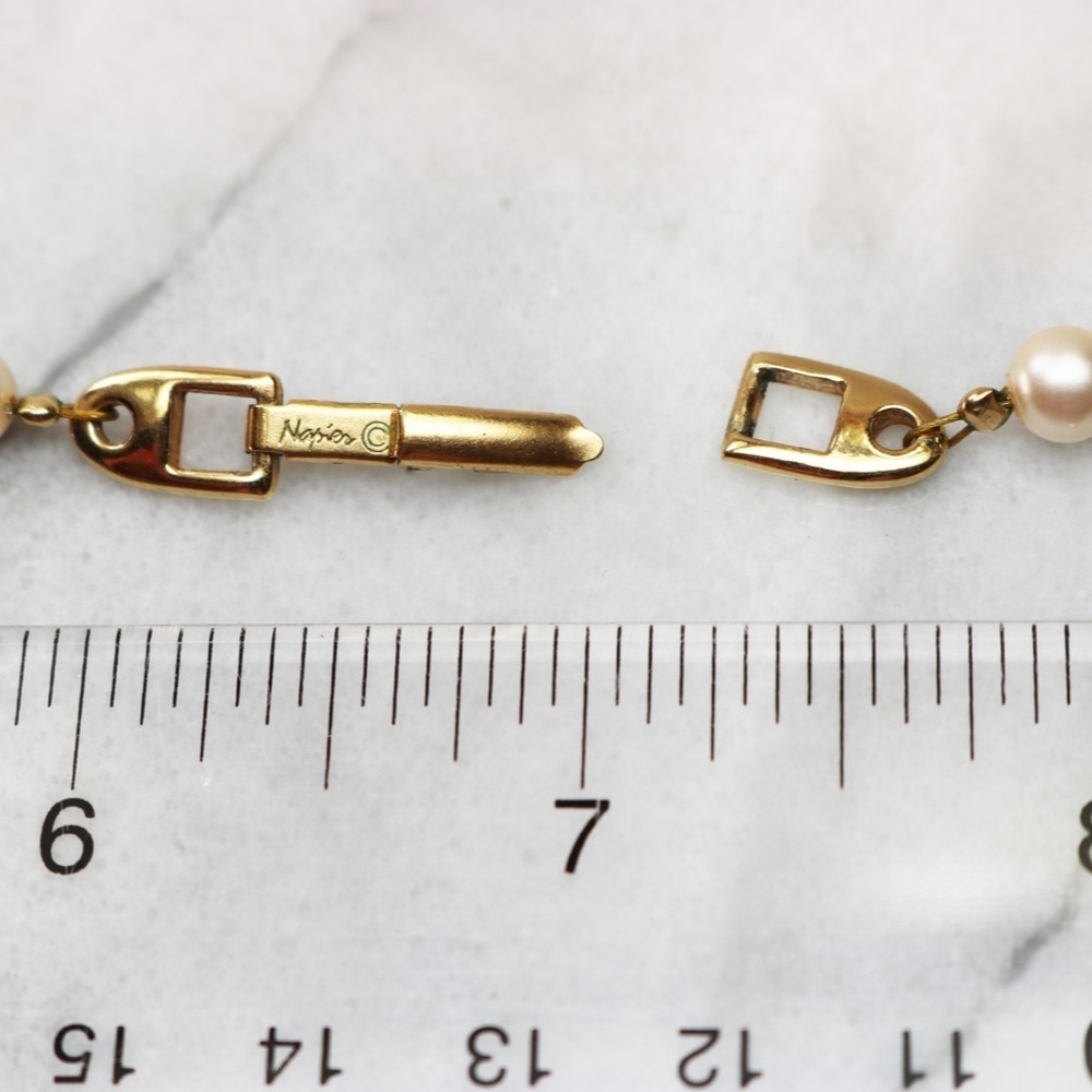 Vintage Napier Teardrop Pearl Statement Necklace - Picture 13 of 13